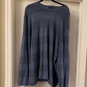 Banana Republic Striped Blue Long Sleeve Tee